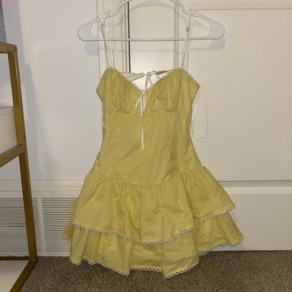 Cotton Candy Yellow and White Dress